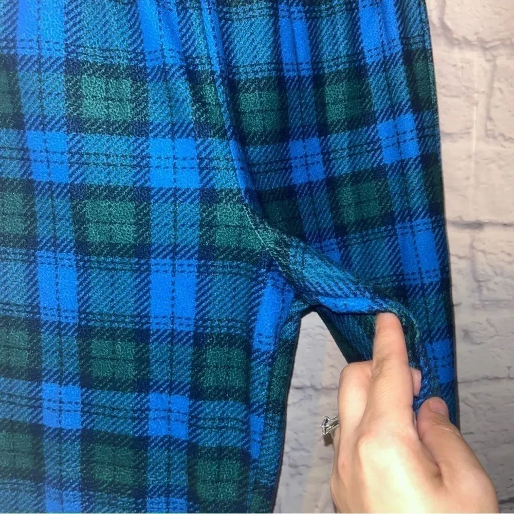 Boys youth soft Tommy Hilfiger Blue Green checkered pajama pants size  8-10